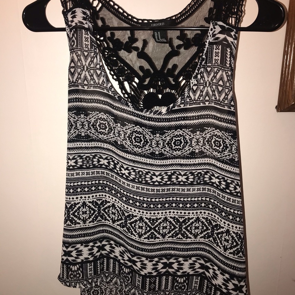 Patterned sheer tank top
